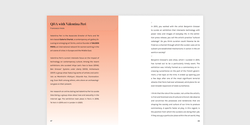 Q&A with Valentina Peri from the exhibition catalogue
