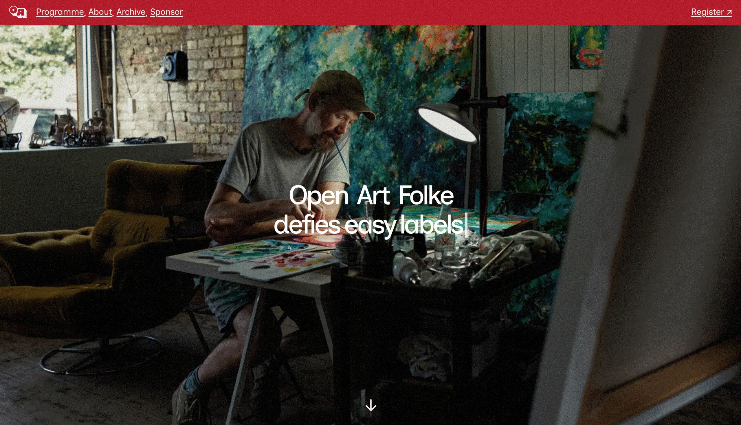 Open Art Folke website homepage