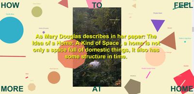 Screenshot from interactive webpage with colourful shapes, images and text