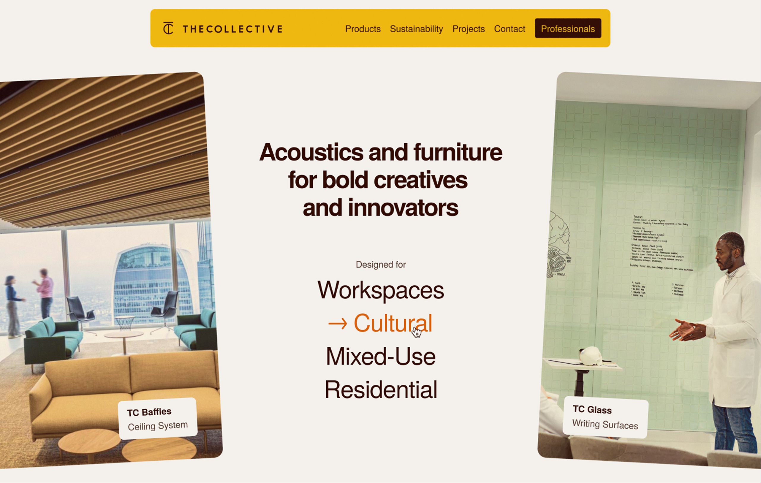 concept for a new homepage for and acoustic distributor