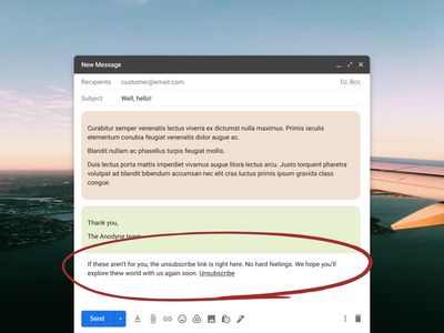 Example of an unsubscribe option in a welcome email